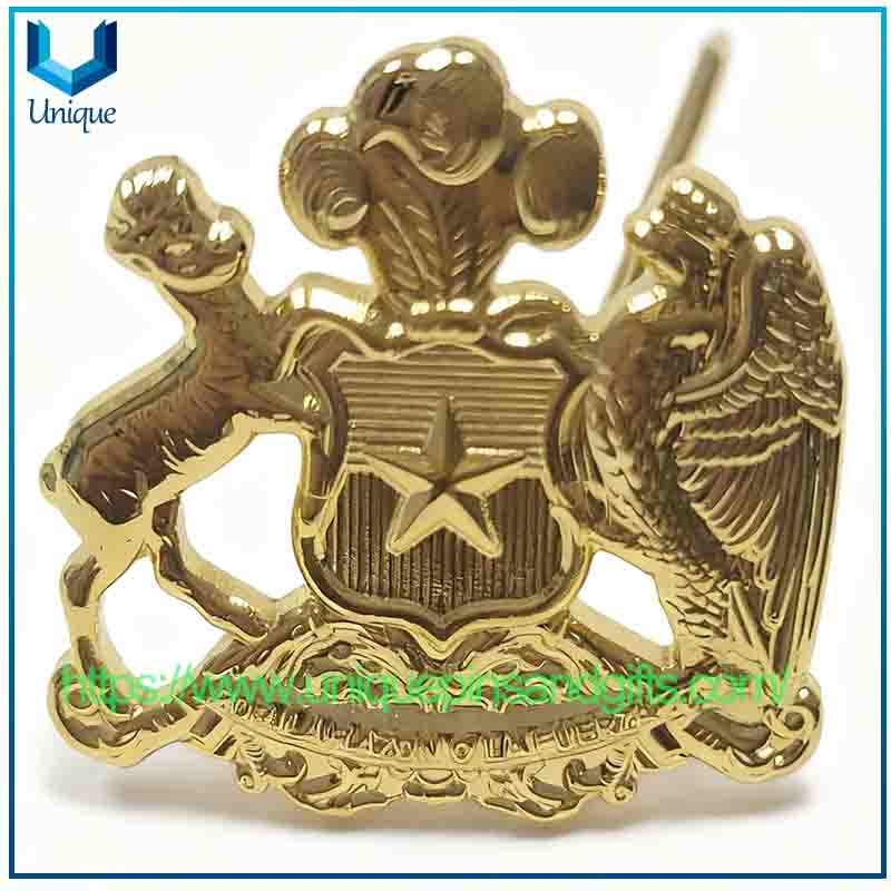 Customized Metal Gold Plated Badge Brooch Lapel Pin Cuff-link Chile Tactical Morale Security Badge