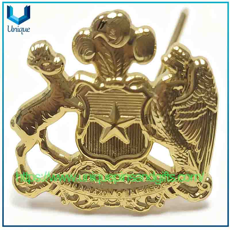 Customized Metal Gold Plated Badge Brooch Lapel Pin Cuff-link Chile Tactical Morale Security Badge