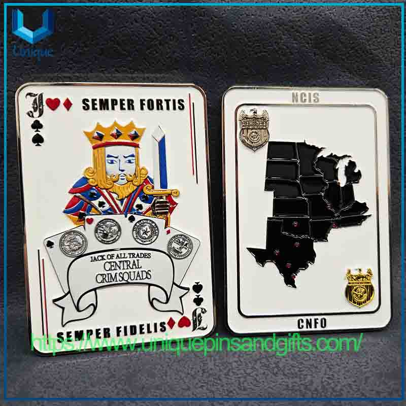 Custom Creative Design USA Navy Poker Coin