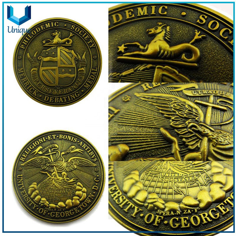 Customize Antique Brass, Debating Medal Coin, Military Commemorative Coin, 3D Challenge Coin
