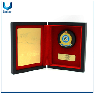 Custom Medal of Honor with Wooden Holder, 3D Metal Plaque Medals with Ribbon, Racing Metal Medal trophy for Soldier Souvenir Gifts