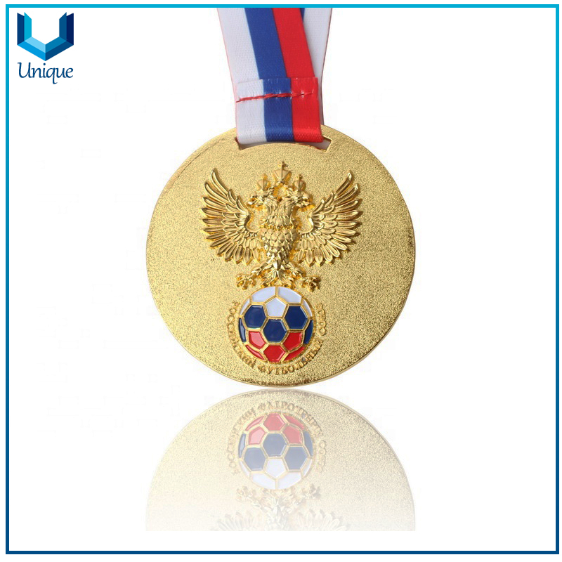 Customize Design Medal, 3D Gold Football Trophy Medal, Sport Award Military Metal, Souvenir Honr Medal for Competition