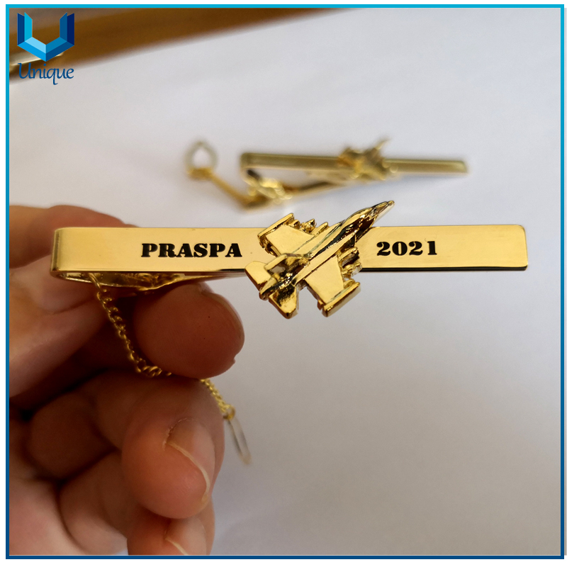 Free Sample, Free Desikgn Lapel Pin Factory,3D Gold Plane Pin, Plane Tie Pin, 24K Gold Tie Clip for Promotional Gifts