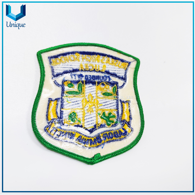 Cheap Fashion Design Iron on High Quality Wholesale Badge Custom High Frequence badge， high quality low price PVC hot melt Patch for garment，Custom Embroidered seal