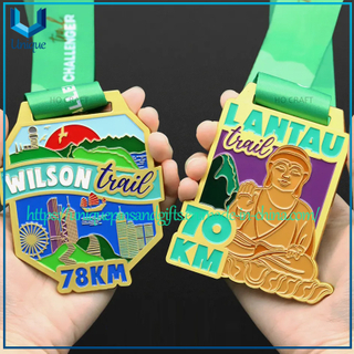 Factory Custom Metal 3D Enamel Military Award Medallion Gold Karate Soccer Football Run Finisher Marathon Running Race Marathon Sport Custom Medal with Ribbon