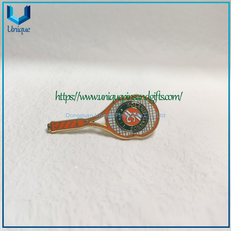 Custom Fashion Decoration Metal Brooch Pin, French Paddle Racket Carros Lapel Pin