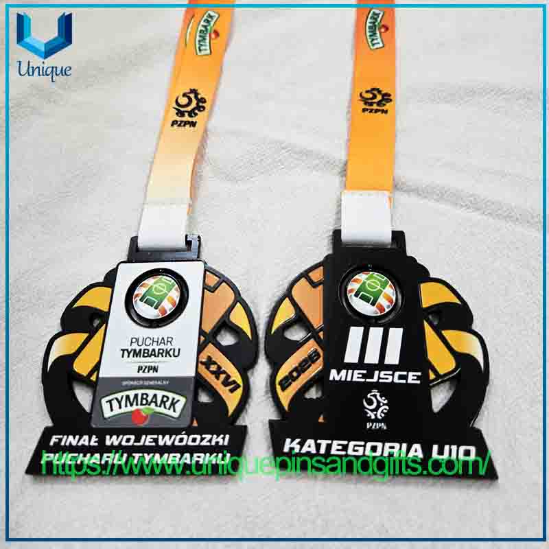 Custom Polish PZPN Sports Event Metal Medals with Ribbon
