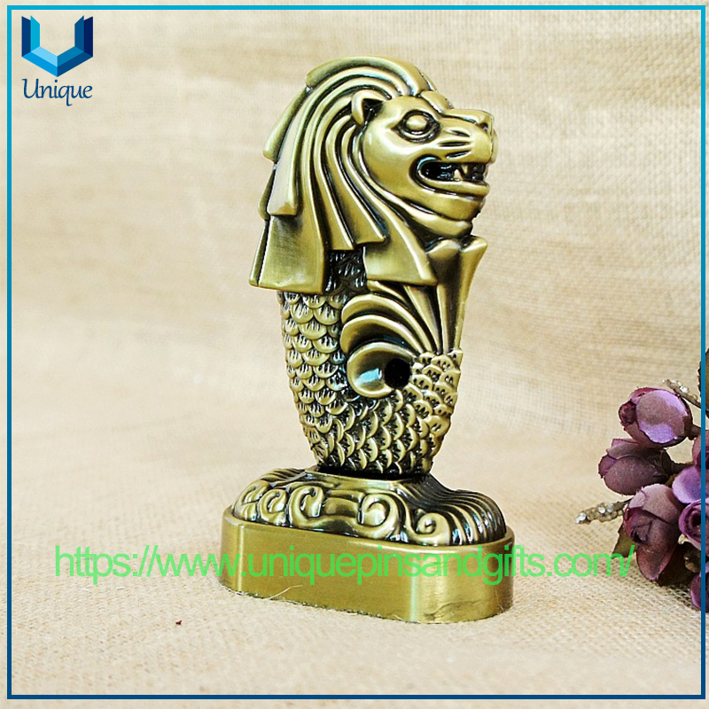 Creative Singapore Tourist Souvenirs Metal Handicraft Merlion Model Ornaments Home Decoration Merlion Figurines