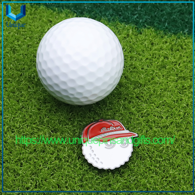 New Golf Ball Marker Hat Clip Metal Manganese Steel Hat Clip Enamel Glazed Golf Ball Markers
