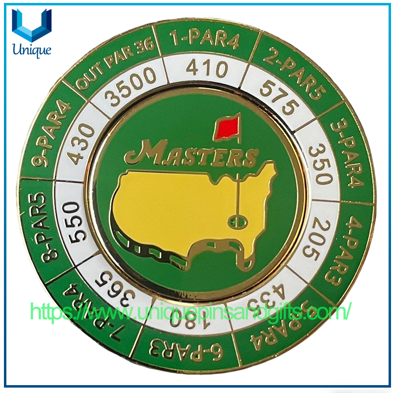 New Scorecard Golf Ball Marker Master's Tournament Scorecard Golf Ball Mark