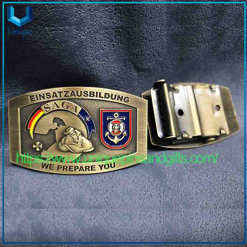 Customize 3D Curved Antique Germany Military Metal Buckle