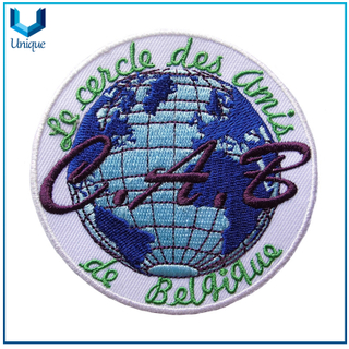 Twill Embroidery Patches with Custom Logo, 3D Embroidery Badges, Wholesales Iron on Embossed Name Logo Uniform Arm Labels