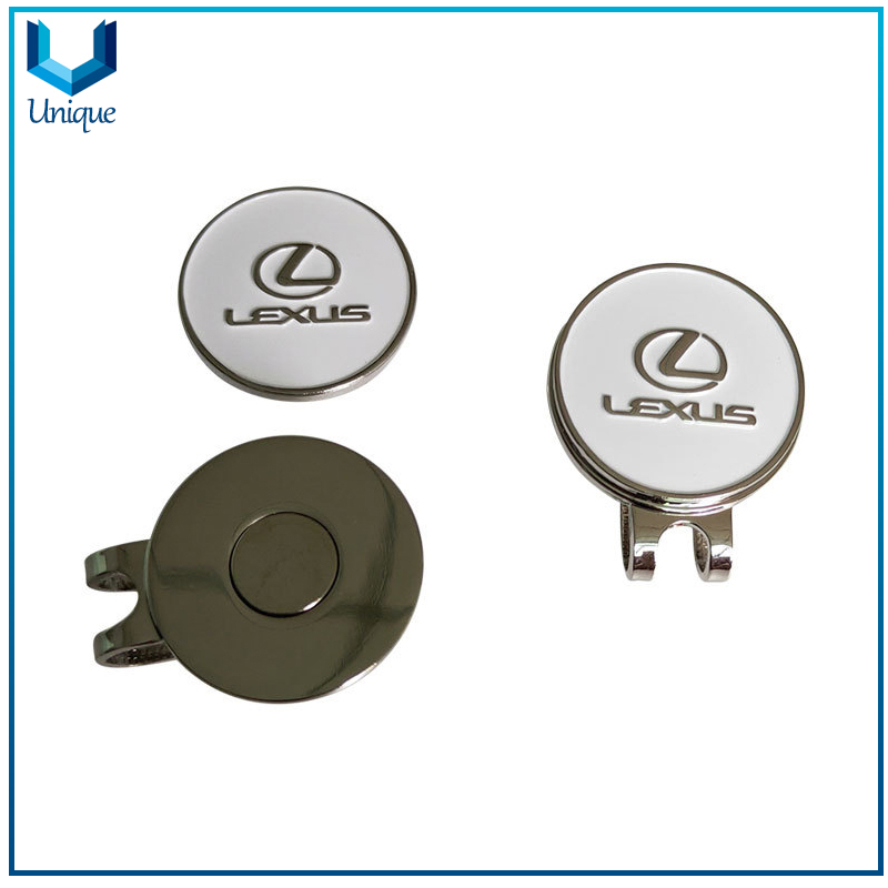 Customize Magnet Golf Hatclip with Ballmarker, Metal Golf Tools Equipment Ballmarker for Promotional Gifts