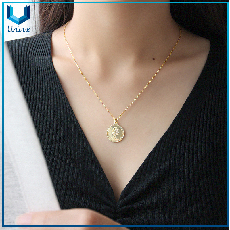 Custom Picture Logo 925 Silver Pendant, Gold 3D Cutout Portrait Pendant Necklace for Wholesale