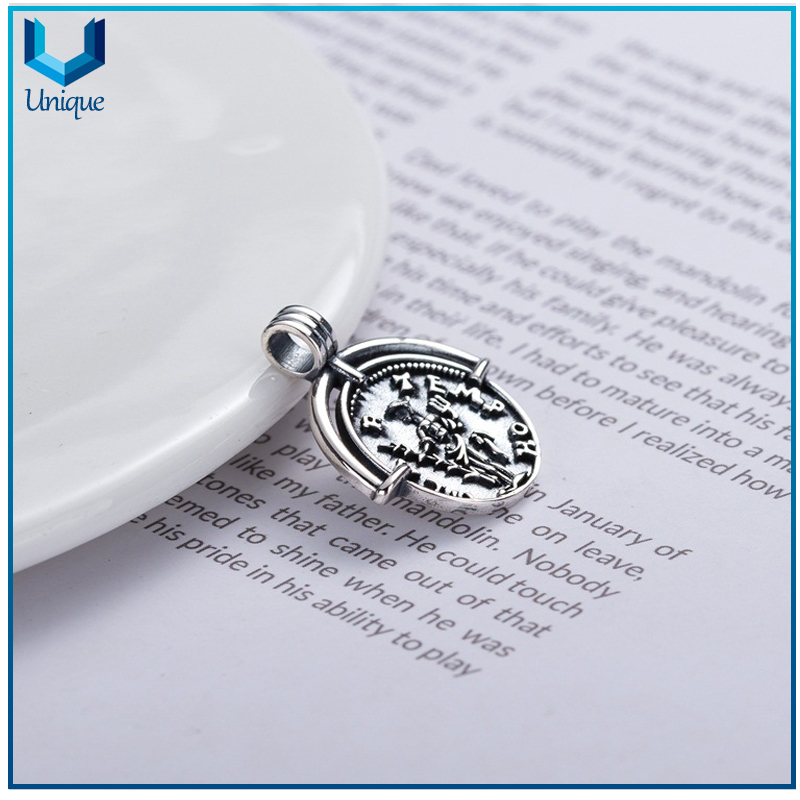 Antique Plating 925 Silver Pendant, Customize 3D 925 Sterling Silver Charming Necklace Pendant 