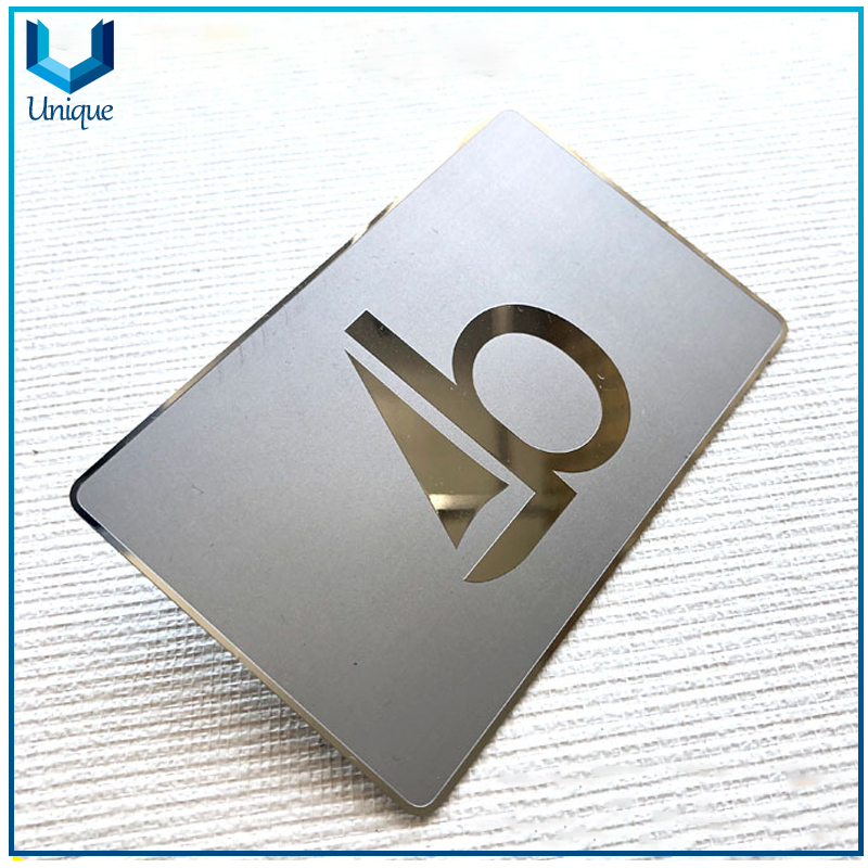 Custom gold metal Card, matte background mirror shiny words Metal Business Card,5mm thick Stainless Steel high Quality Membership Card 