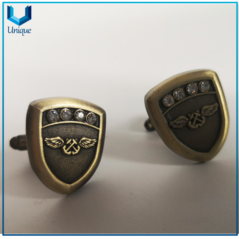 USA AB Logo Classic cufflink with crystal Decoration in 3D 
