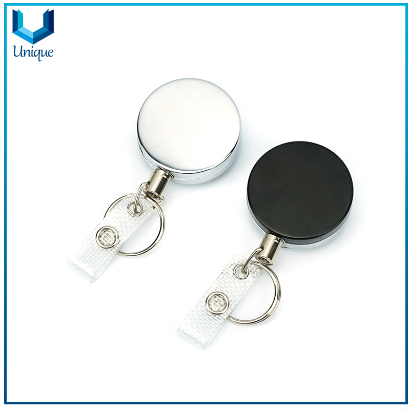 High Quality Metal Badge Reel with Keychain, Customize Printing Logo with Epoxy Badge Reel for Office stationery