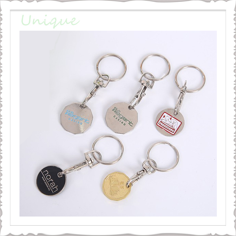 Die Struck Iron Soft Enamel Trolley Token Coin Keychain, Metal Token Coin for Trolley Cart as Best Promotional gifts