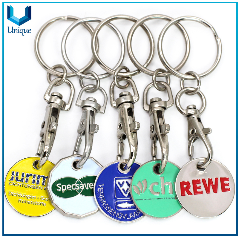 Custom Metal Token Coin, Sublimation Metal Keyring New Design Game Lock Shopping Cart Coin, Blank Supermarket Car Wash Key Chain Trolley Coin