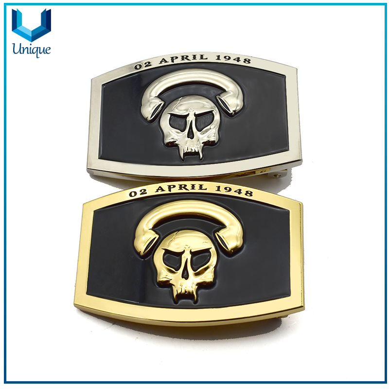 USS Ronald Reagan CVN76 Navy Military Metal Buckle, Gold Plated 3D Skull Logo Belt Buckle for Honor Souvenir Gifts