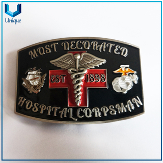 USA Corpsman Military Metal buckle, 3D Enamel Fashion Buckle, Wedding Souvenir Honor buckle in Customize Design