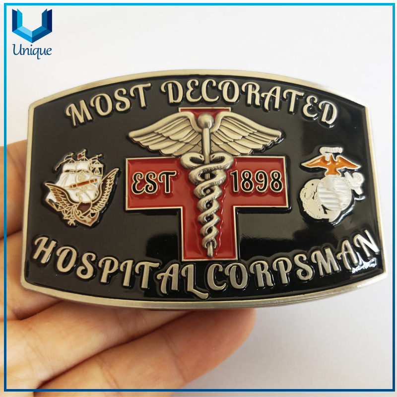 USA HM Belt Buckle,Customize antique plating Belt Buckle in 3D-2