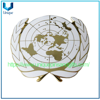 Custom Un Logo Lapel Pins Brooches Sdg Badges 3D Metal Badges Peacekeeping Medals Commemorative Medallions