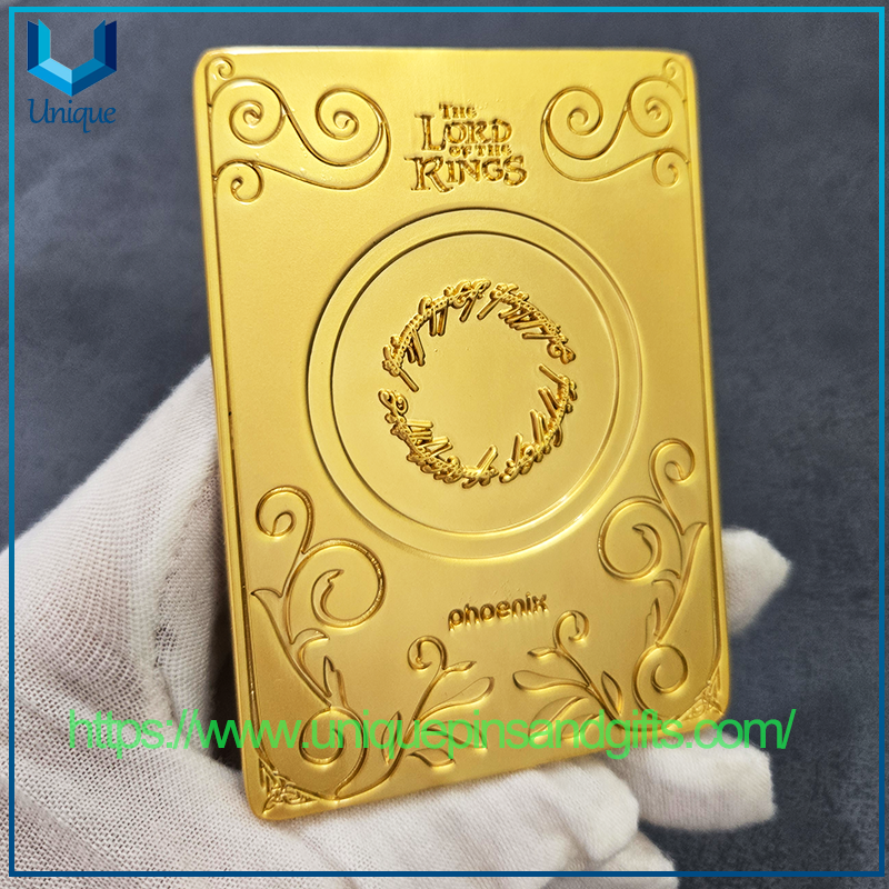Customize 3D Phoenix Licensed Lord of The Rings Metal Card Gold ID Card Souvenir Coin Challenge Medal