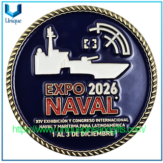 Custom Design High Quality 3D Metal Commemorative Coins EXPO 2026 NAVAL FISA Naval Coins