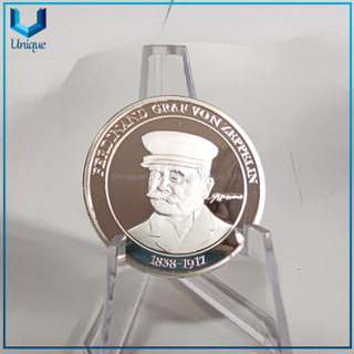 Custom Made Metal Crafts Gold And Silver Plated Mirror Like Round Shape Silver Mirror Coins 