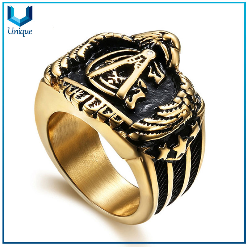 China Manufacturer Masonic Signet Ring Stainless Steel Simple Design Large Size Jewelry Rings