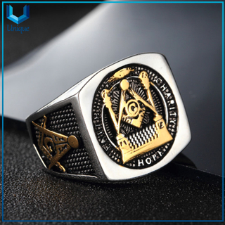 Ring Retro punk mens stainless steel fashion jewelry custom masonic ring