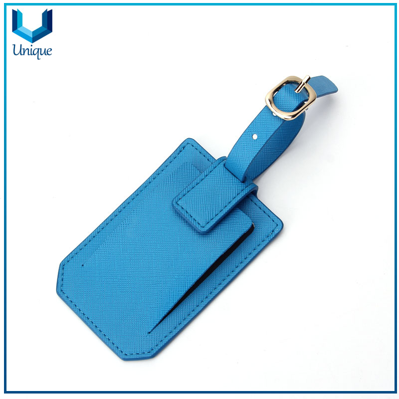 002-05Wholesale Travel Baggage Tags with Privacy Cover Customized Leather Luggage Tag