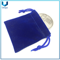 Velvet Pouches Lint Bag Jewelry Pouches Golden Top Drawstring Velvet Bag