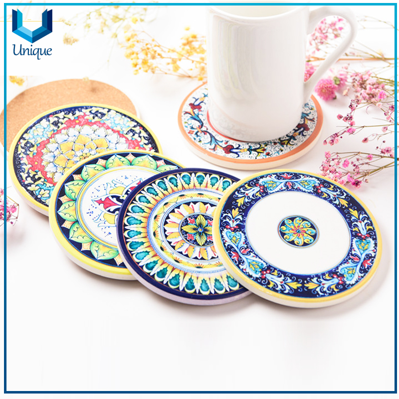 Wholesale Mandala Custom Photo Printing Own Design Ceramic Drinks Coasters002-01