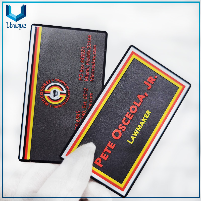 black nickel stainless steel Metal Business card in custom design 
