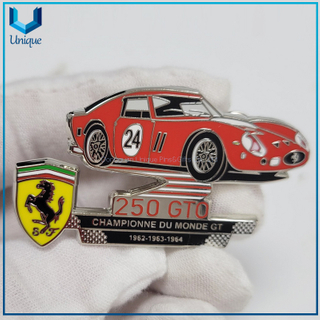 Custom hard enamel racing car lapel pin