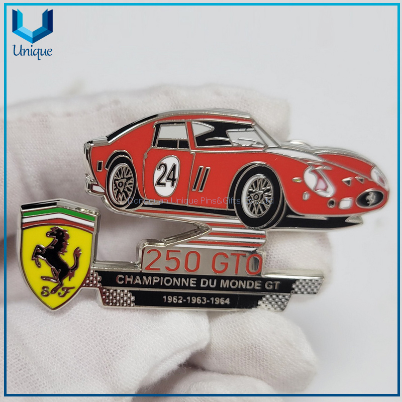 Custom hard enamel racing car lapel pin