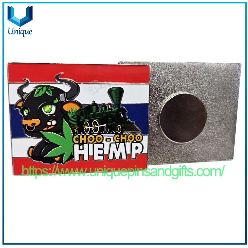 Customize Thailand Magnet HEMP Lapel Pin with UV Printing