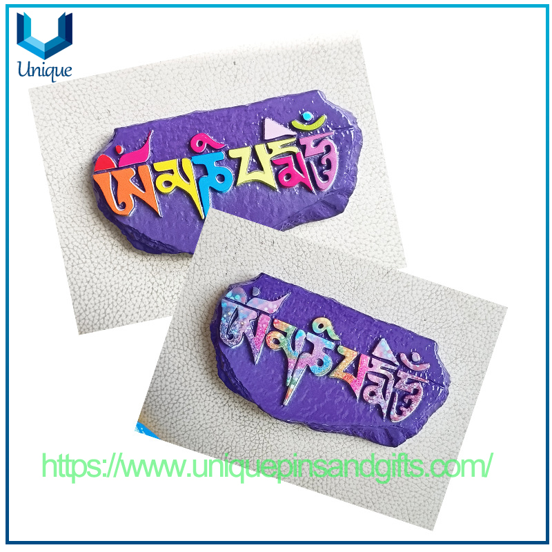 Custom Cityscape Fridge Magnet Stickers, Lhasa Blessing Resin Fridge Magnet Stickers for Traditional Ethnic Cultural Tourism Handicrafts Souvenir Gifts