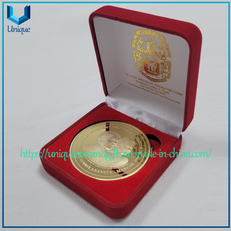 High Quality Custom design Philippine President Medal Coins /Dual side gold/silver plating Commemorative Medal Coin