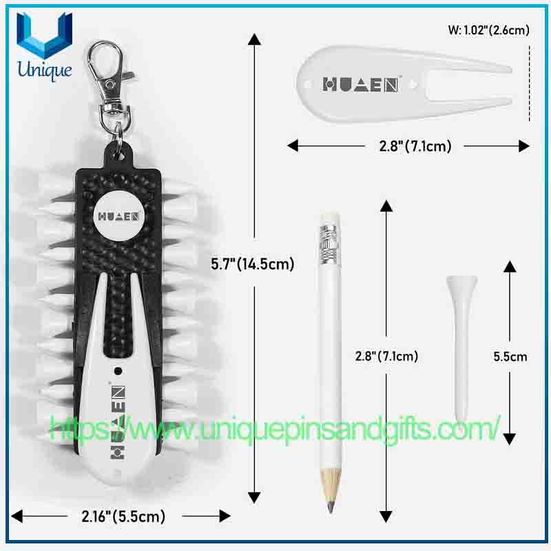 Golf Ball Pegs, Portable Ball Fork, Ball Position Marker, Putting Green Fork, Golf Tee Storage Container