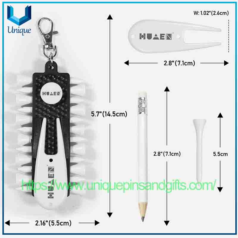 Golf Ball Pegs, Portable Ball Fork, Ball Position Marker, Putting Green Fork, Golf Tee Storage Container