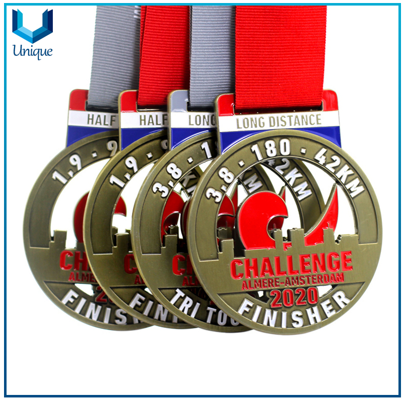 Metal Crafts Customize, Antique Brass Plating 3D 10K Marathon Running Race Sports Medal,Veteran Memorial Running Medal