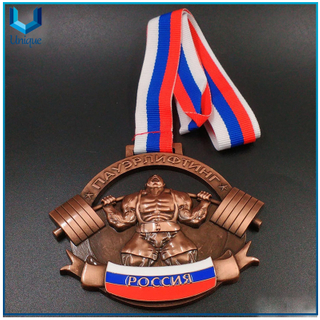3D Copper Plating Medal, Weightlifting Award Medal, Custom Sports Competition 3D Metal Medal