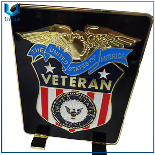 Customize Design, Standable Coin, 4x5 inch Veteran Coin with Metal feet in 3D in Two Tone Plating, Military Navy Souvenir coin