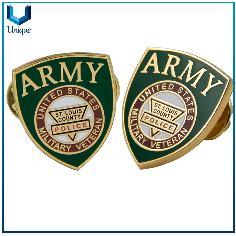 Customize Police Badge, 24 Gold Lapel Pin Badge, Police Army Metal Brooch, High Quality Hard Enamel Pin 