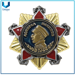 Customize Police Badge, Customize Design Sounvenir Brooch, Metal Honor Badge in Two tone Plating