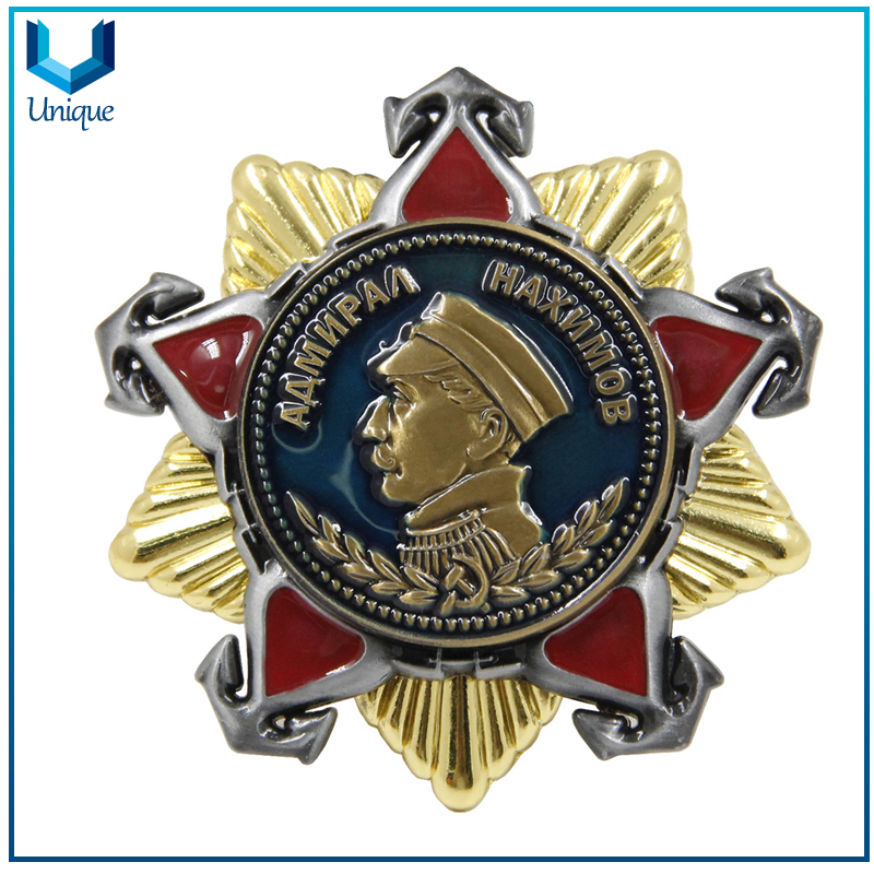 Customize Police Badge, Customize Design Sounvenir Brooch, Metal Honor Badge in Two tone Plating